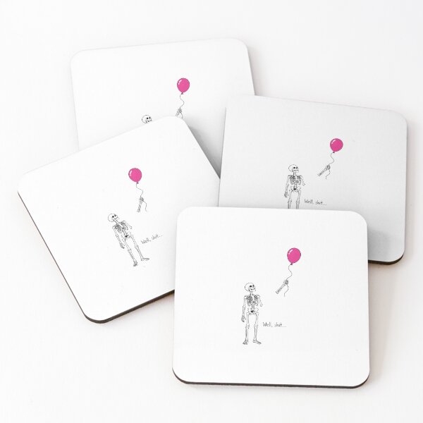 Item preview, Skeleton Lost Balloon Well Shit Funny Art designed and sold by SoyLamderma.