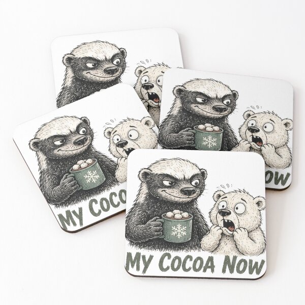 Item preview, Funny Honey Badger My Cocoa Now Christmas designed and sold by paintingnou.