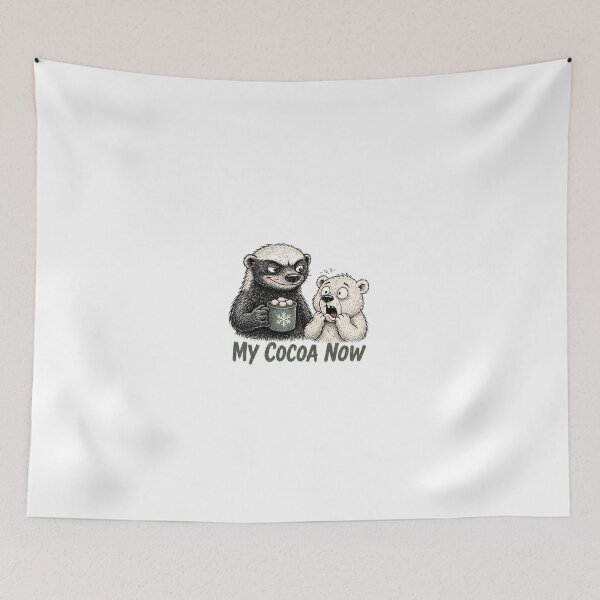 Item preview, Funny Honey Badger My Cocoa Now Christmas designed and sold by paintingnou.