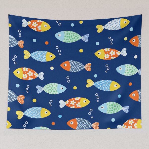 Item preview, Cute Fish Seamless Pattern | Colorful Ocean Fish Kids Bedding & Nursery Decor designed and sold by Atum&Art.