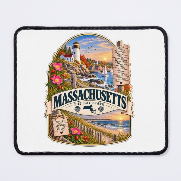 Item preview, Massachusetts Vintage Travel Badge – The Bay State designed and sold by BLUEFOX05.