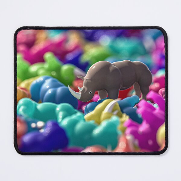 Item preview, Grey rhinoceros horde multicolored 3D toys designed and sold by Keltoi-art.