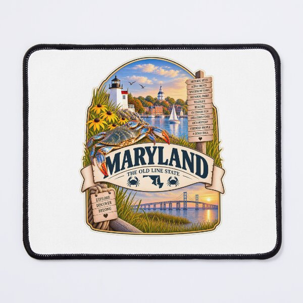 Item preview, Maryland Vintage Travel Badge – The Old Line State designed and sold by BLUEFOX05.