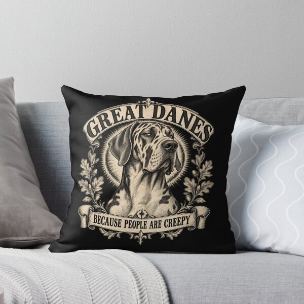 Item preview, Great Danes Because People Are Creepy Vintage Oak Engraving designed and sold by AmiGraph.