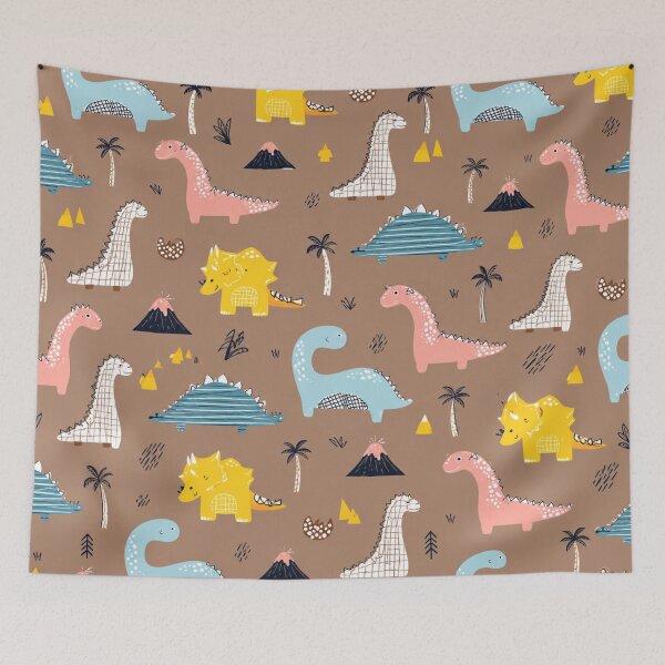 Item preview, Cute Dinosaur Seamless Pattern | Vintage Dino Kids Bedding & Nursery Decor designed and sold by Atum&Art.