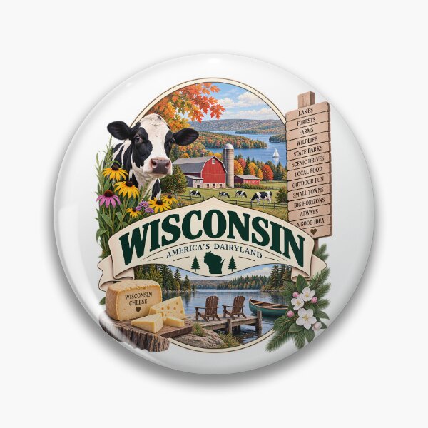 Item preview, Wisconsin Vintage Travel Badge – America’s Dairyland designed and sold by BLUEFOX05.