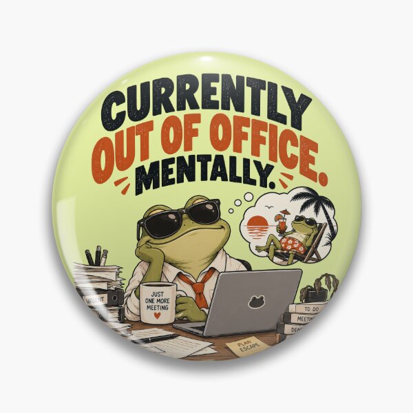 Item preview, Currently Out of Office. Mentally. – Funny Office Frog designed and sold by Furflix.