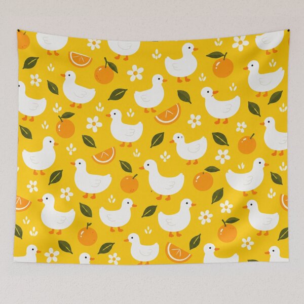 Item preview, Cute Duck Seamless Pattern | Yellow Orange Duck Kids Bedding & Nursery Decor designed and sold by Atum&Art.