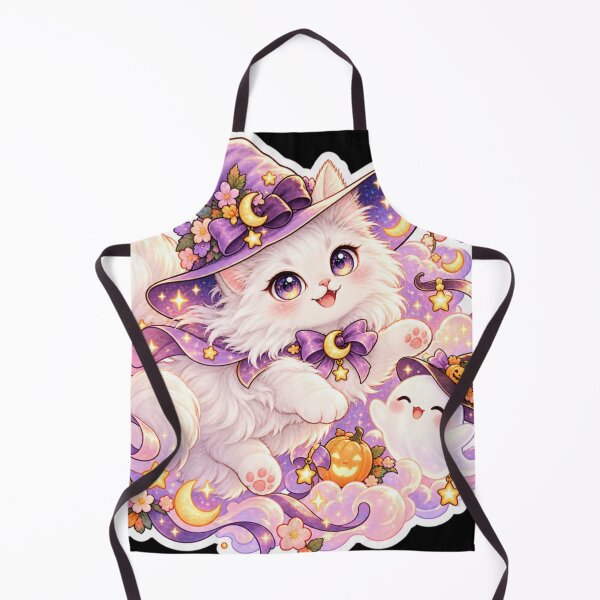 Item preview, Kawaii Turkish Angora Witch Cat designed and sold by Christiana-Art.