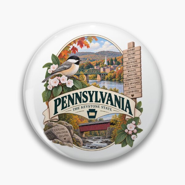 Artikelvorschau, Pennsylvania Vintage-Reiseabzeichen – Der Keystone State entworfen und verkauft von BLUEFOX05.