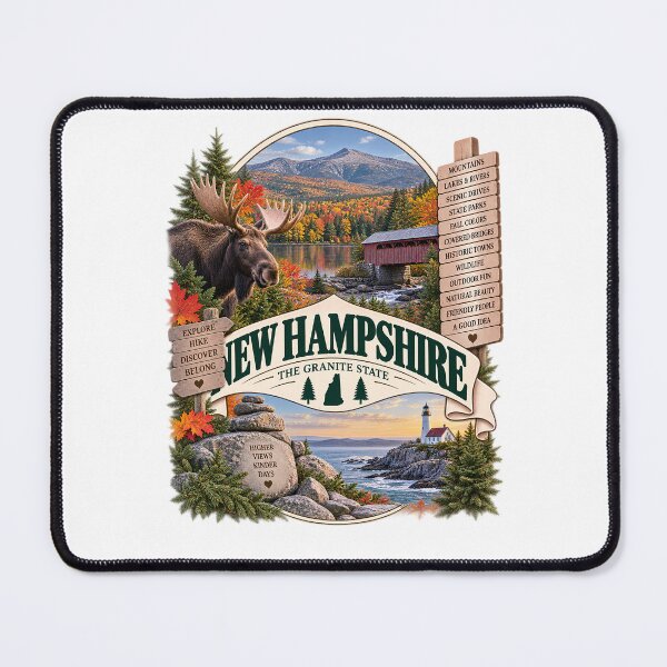 Item preview, New Hampshire Vintage Travel Badge – The Granite State designed and sold by BLUEFOX05.