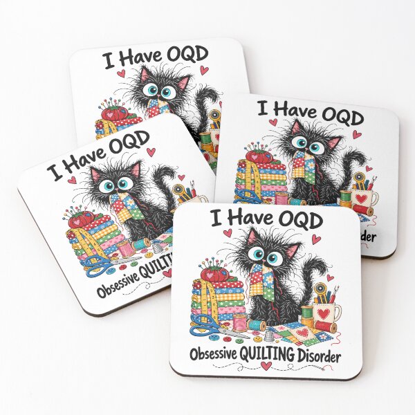 Item preview, I Have OQD Funny Black Cat Sewing Quilting Fabric Crafting designed and sold by andre-hollow.