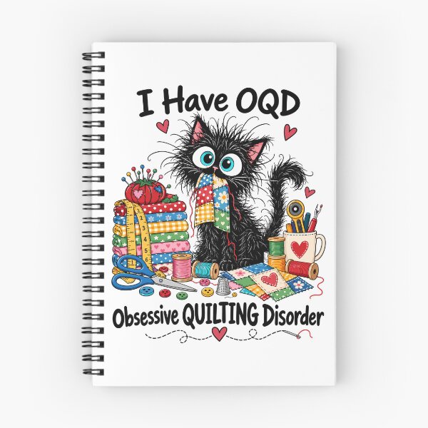 Item preview, I Have OQD Funny Black Cat Sewing Quilting Fabric Crafting designed and sold by andre-hollow.