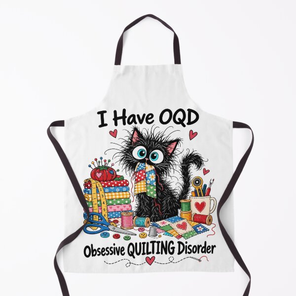 Item preview, I Have OQD Funny Black Cat Sewing Quilting Fabric Crafting designed and sold by andre-hollow.