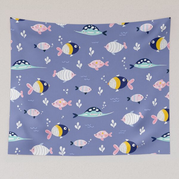 Item preview, Cute Ocean Fish Seamless Pattern | Pastel Fish Kids Bedding & Nursery Decor designed and sold by Atum&Art.
