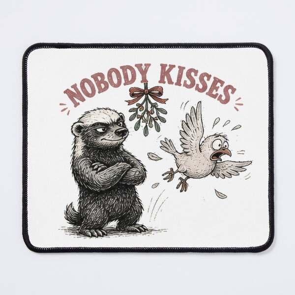 Item preview, Funny Honey Badger Under Mistletoe Christmas designed and sold by paintingnou.