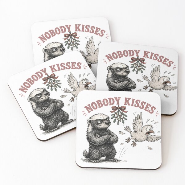 Item preview, Funny Honey Badger Under Mistletoe Christmas designed and sold by paintingnou.