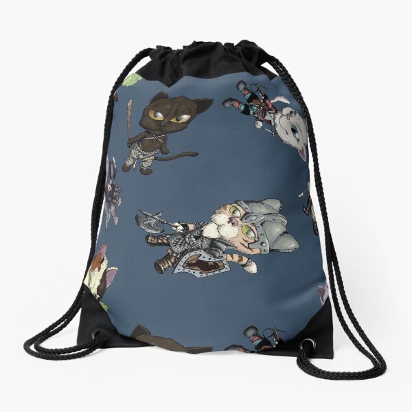 Kittens and Katacombs Pattern Drawstring Bag