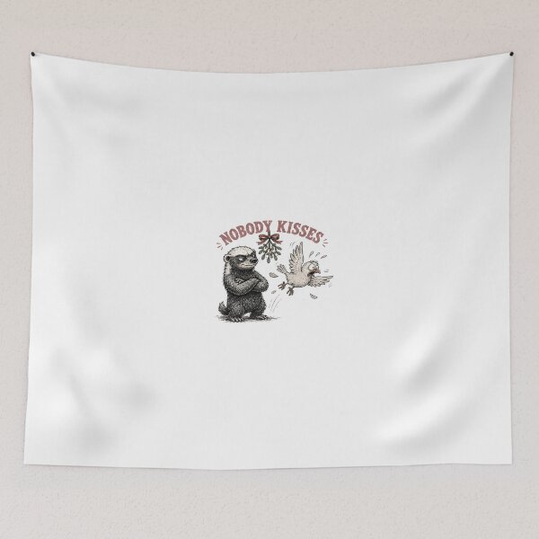 Item preview, Funny Honey Badger Under Mistletoe Christmas designed and sold by paintingnou.