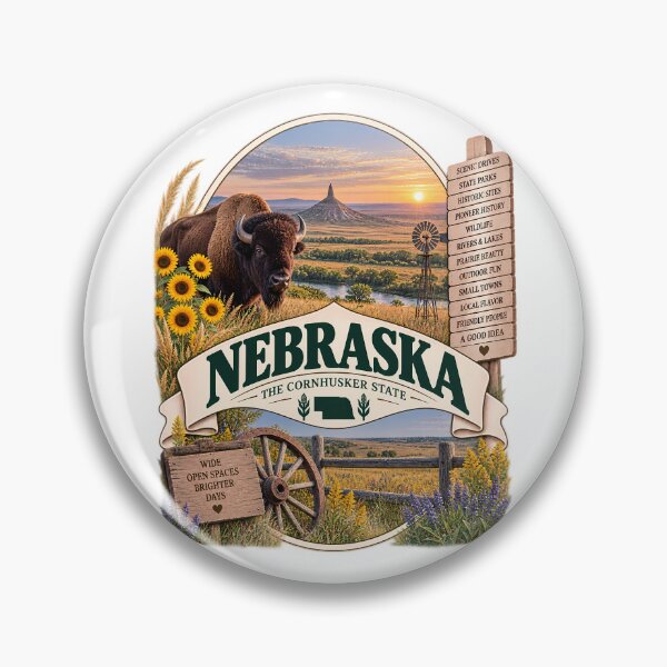 Item preview, Nebraska Vintage Travel Badge – The Cornhusker State designed and sold by BLUEFOX05.
