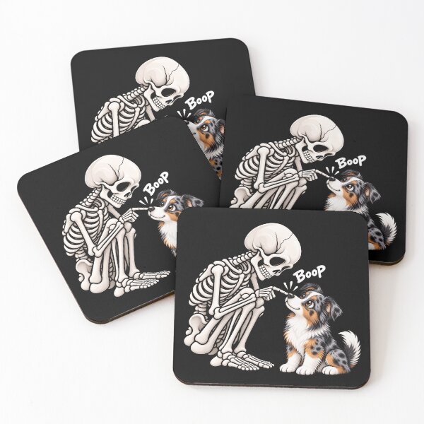Item preview, Funny Skeleton Miniature American Shepherd Dog Boop Halloween Design Mom Dad designed and sold by rafaeltto.