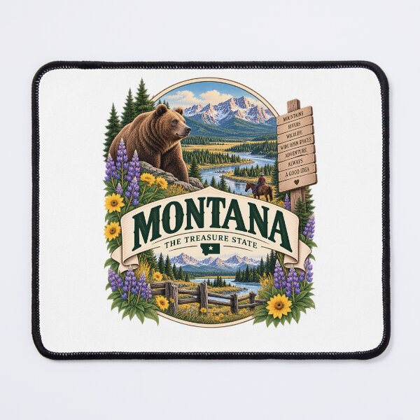Item preview, Montana Vintage Travel Badge – The Treasure State designed and sold by BLUEFOX05.