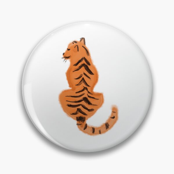 Artikelvorschau, Rückseite eines sitzenden Tigers, Aquarellmuster (orange und schwarz) entworfen und verkauft von ZodiacGradient.