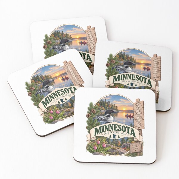 Item preview, Minnesota Vintage Travel Badge – Land of 10,000 Lakes designed and sold by BLUEFOX05.