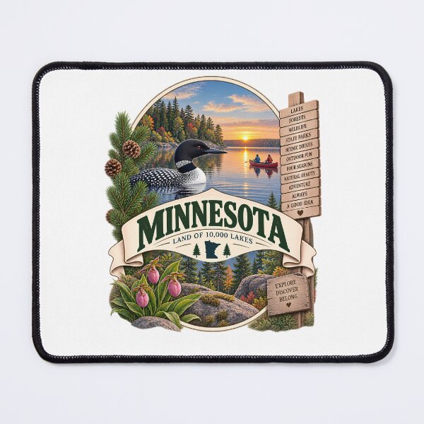 Item preview, Minnesota Vintage Travel Badge – Land of 10,000 Lakes designed and sold by BLUEFOX05.