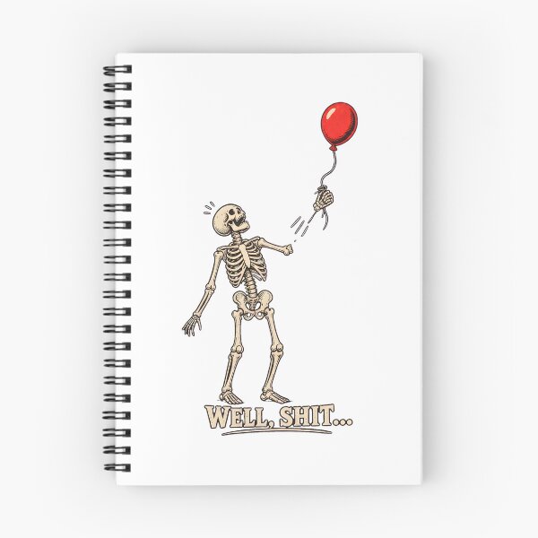 Item preview, Skeleton Loses Balloon "WELL, SHIT..." Humorous Art designed and sold by SoyLamderma.