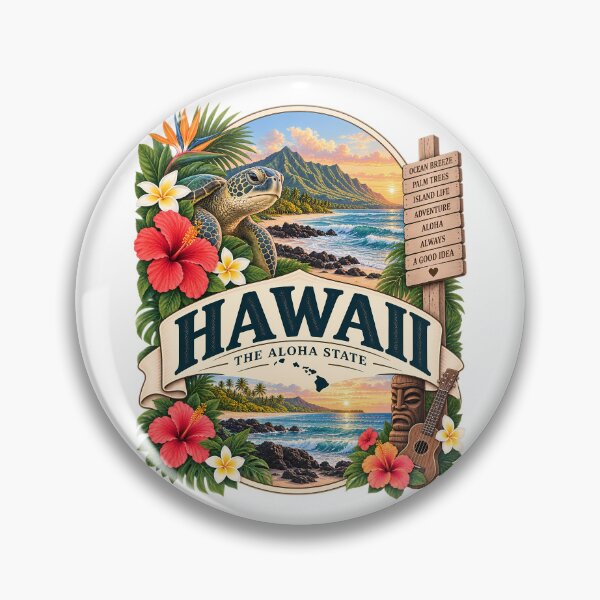 Item preview, Hawaii Vintage Travel Badge – The Aloha State designed and sold by BLUEFOX05.