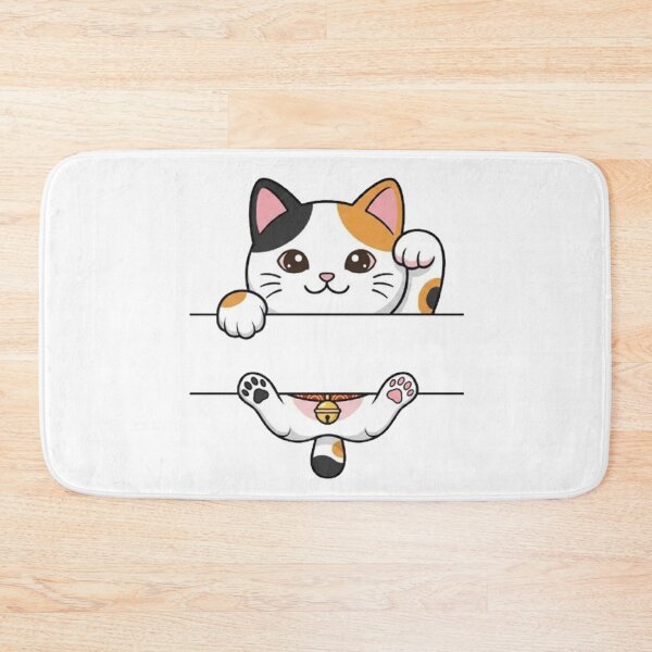 Item preview, Cute Lucky Calico Cat Split Monogram designed and sold by PetalsPaws.