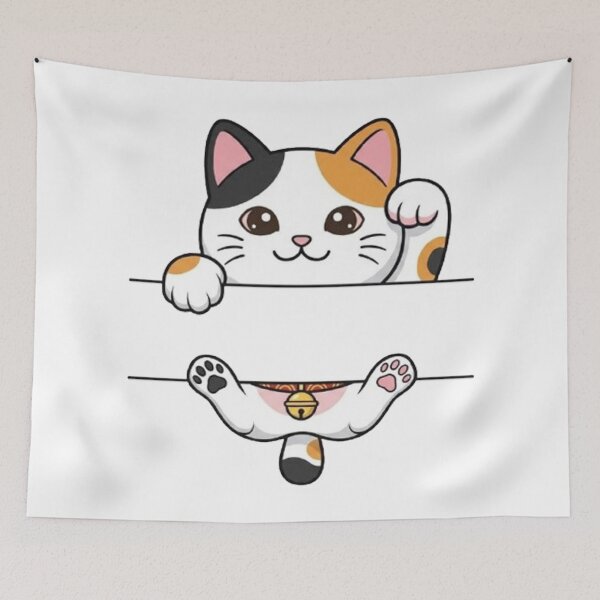 Item preview, Cute Lucky Calico Cat Split Monogram designed and sold by PetalsPaws.