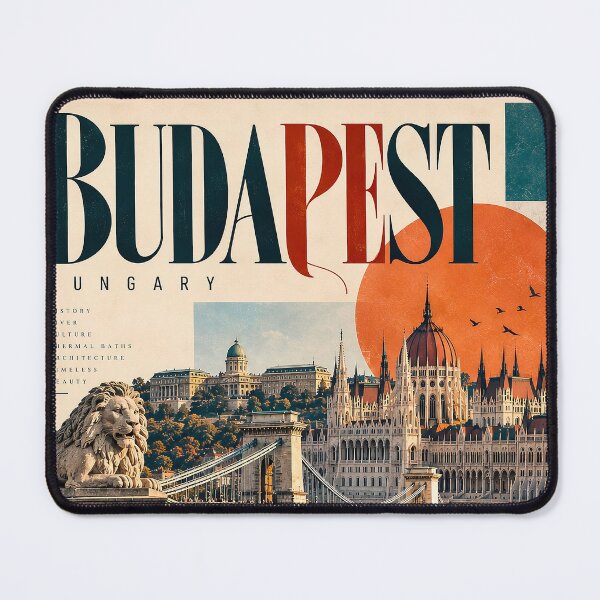 Item preview, Wall Art - Postcard - Budapest Vintage Travel Collage designed and sold by ForeverPrintsOK.