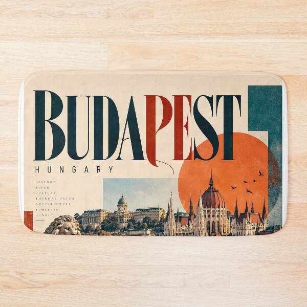 Item preview, Wall Art - Postcard - Budapest Vintage Travel Collage designed and sold by ForeverPrintsOK.