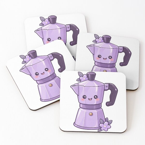 Item preview, Cute Purple Moka Pot Coffee Maker Sticker designed and sold by Kiralemon.