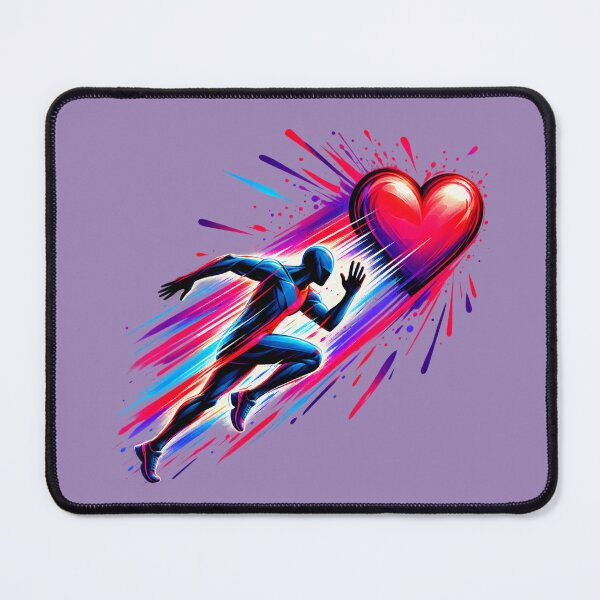 Item preview, Running Heart Dynamic Runner Colorful Paint Art designed and sold by ShivCraftStudio.