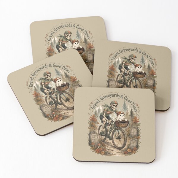 Item preview, Skeleton Gravel Cyclist – Halloween Cycling designed and sold by Art-Arcade6.