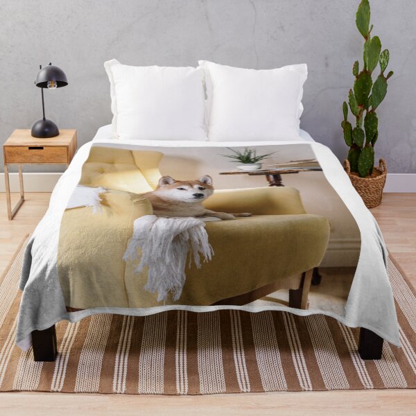 Item preview, Cute Shiba Inu On Yellow Armchair designed and sold by VanGaldo.