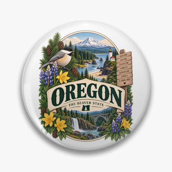 Item preview, Oregon Vintage Travel Badge – The Beaver State designed and sold by BLUEFOX05.