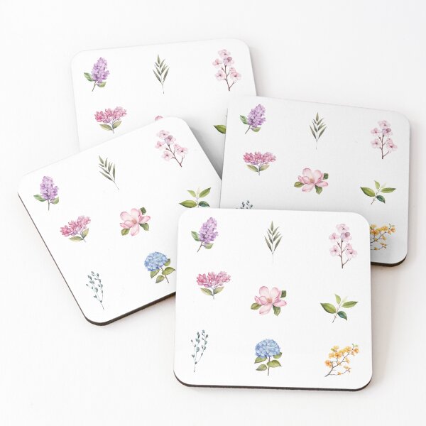 Item preview, Delicate Watercolor Spring Flowers and Leaves designed and sold by silviaol.