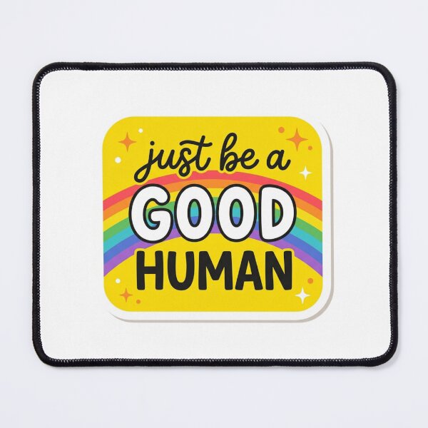 Item preview, Just Be A Good Human Retro Rainbow Kindness Mental Health Ally Typography Badge designed and sold by raedattia.