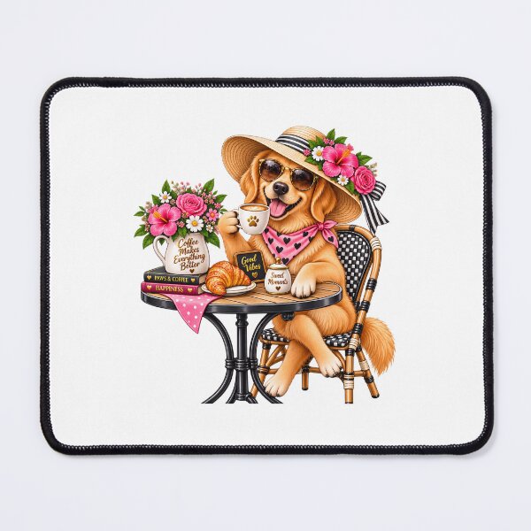 Item preview, Dog relaxing in Cafe drinking Coffee designed and sold by SABEHAT.