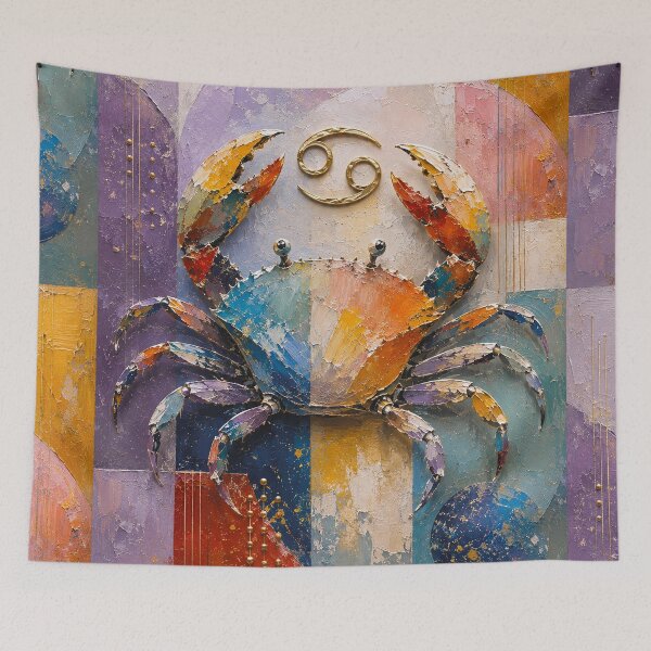 Item preview, Colourful Cancer Zodiac Painting – Mystical Astrology Art designed and sold by GalleryKauffeld.