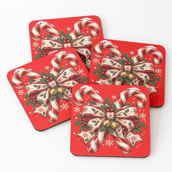 Item preview, Christmas Candy Cane Bow Holly Berries Festive Holiday designed and sold by OUICHA.