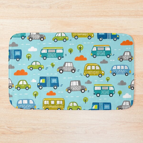 Item preview, Cute Cars & Buses Seamless Pattern | Colorful Vehicles Kids Bedding & Nursery Decor designed and sold by Atum&Art.