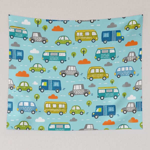 Item preview, Cute Cars & Buses Seamless Pattern | Colorful Vehicles Kids Bedding & Nursery Decor designed and sold by Atum&Art.