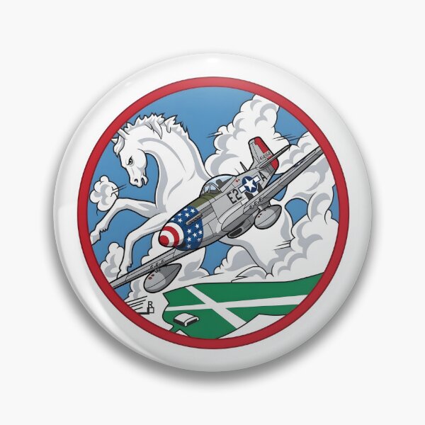 Item preview, USAAF 375th Fighter Squadron P-51 Mustang White Stallion Patch designed and sold by CharlieDesings.