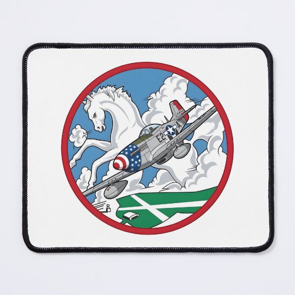 Item preview, USAAF 375th Fighter Squadron P-51 Mustang White Stallion Patch designed and sold by CharlieDesings.