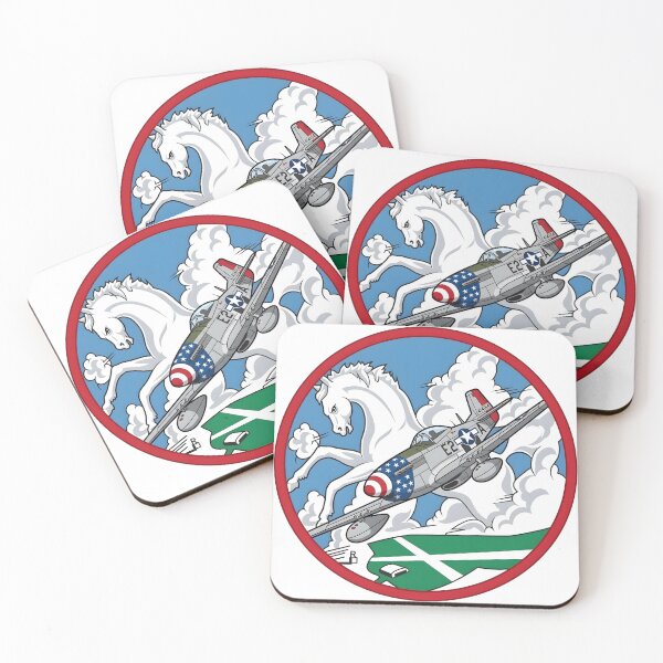 Item preview, USAAF 375th Fighter Squadron P-51 Mustang White Stallion Patch designed and sold by CharlieDesings.